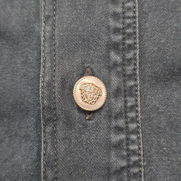 VTG Versace Jeans Couture Long Sleeve Button Shirt Medusa Men Medium 90s READ - Picture 6 of 11